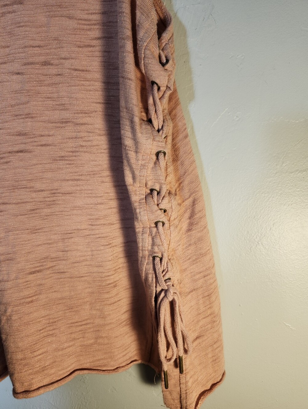 Umgee Pink/peach Side Lace-Up Tank - Picture 3 of 6